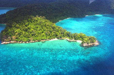 koh surin from the air